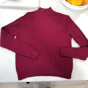 Vintage Chelsea Cambell for Charter Club turtle neck sweater size m merino wool